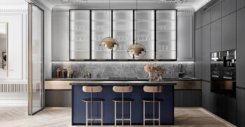 现代轻奢金属光泽住宅装修_办公室装饰设计公司