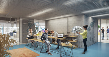 像素元素设计大型商用空间_由广州办公装修分享