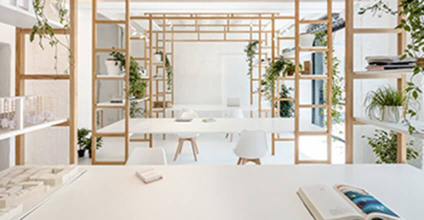 现代白色几何办公装修设计