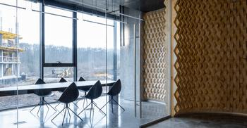 办公空间设计将自然融入菱形图案中