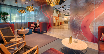 天花板元素定义了办公室整个地板的主要循环