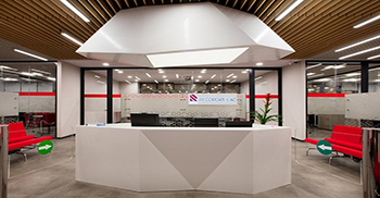 设计引用企业色彩使办公环境更具活力更有动感