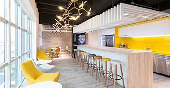 企业办公室设计的主要概念是“思想花园”