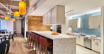 办公室空间设计营造出温暖而有机的书房氛围