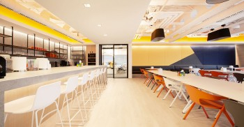 室内装修设计：开放协作、灵动多元、并赋予充足的自然光照和开阔的城市景观视野