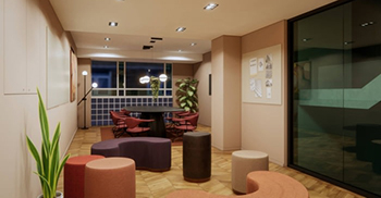 办公室装修案例：经典和现代的作品有助于传达深思熟虑的现代空间的整体感觉