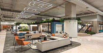 办公室装修：材料调色板巧妙地平衡了触感深厚的原始饰面